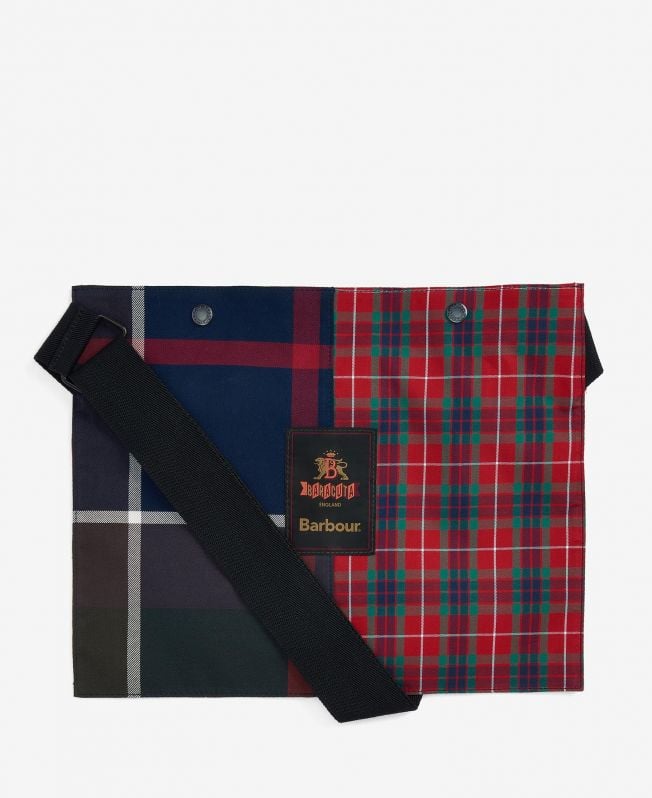 barbour x baracuta geruite crossbodytas