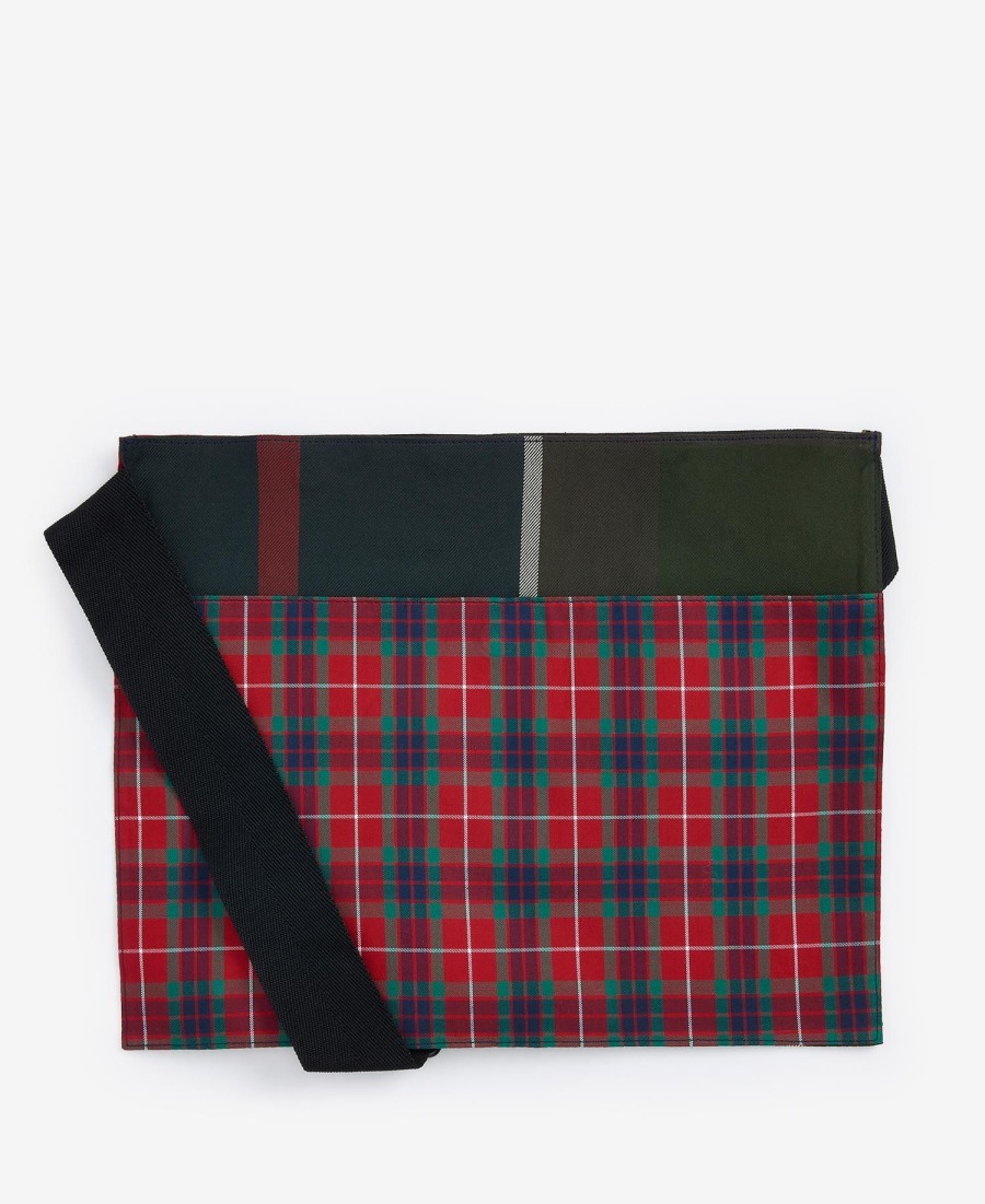 barbour x baracuta geruite crossbodytas