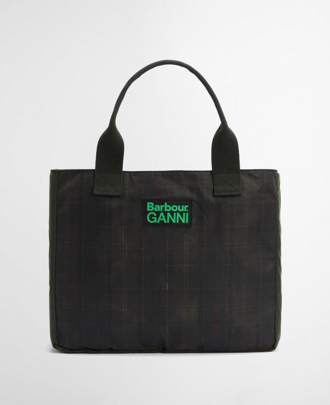 barbour x ganni wax tote bag