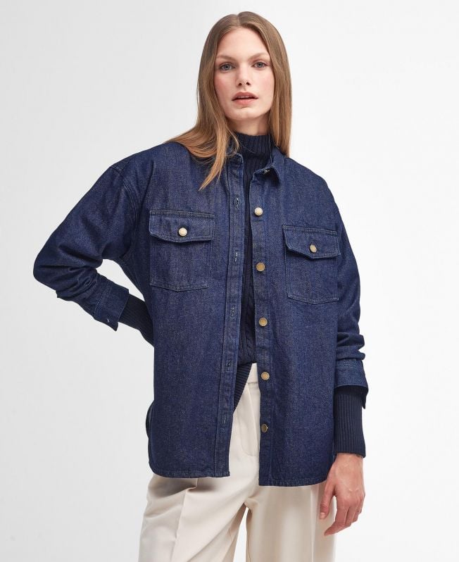 cassie denim oversized shirt met lange mouwen