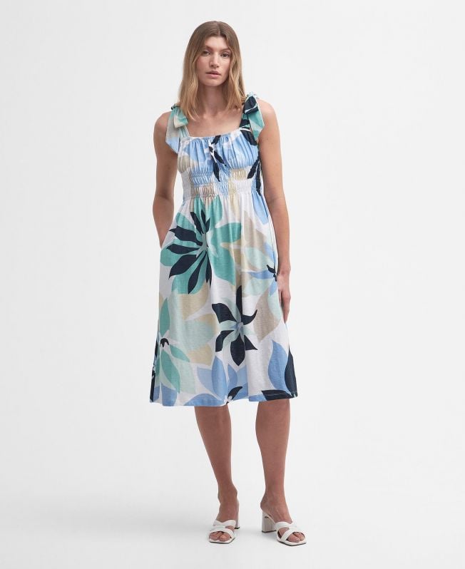 nadia bloemen midi-jurk