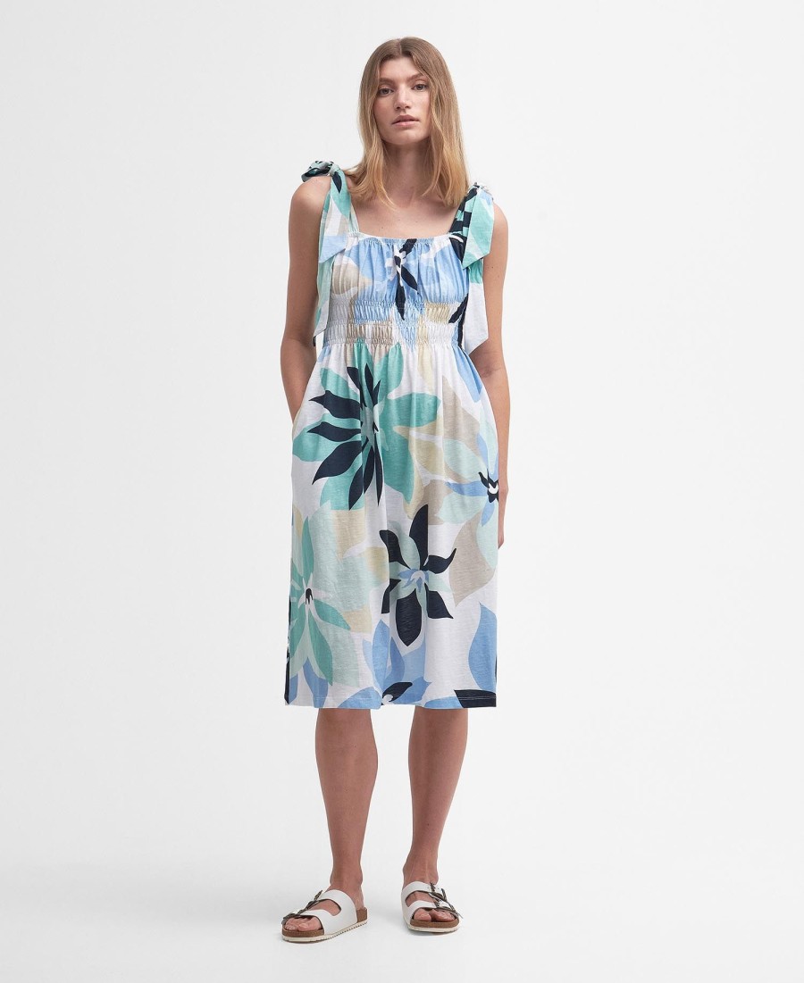 nadia bloemen midi-jurk