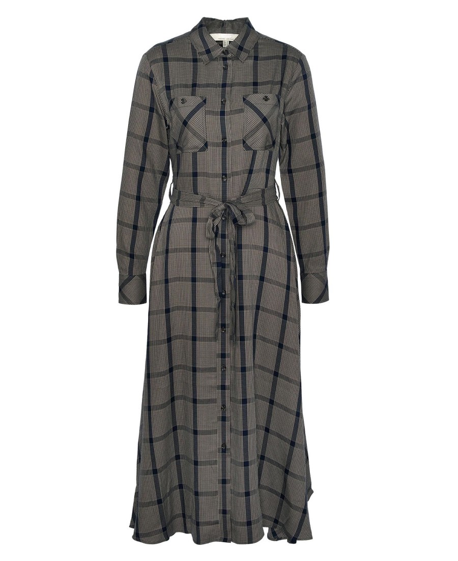 claudia geruite midi-jurk