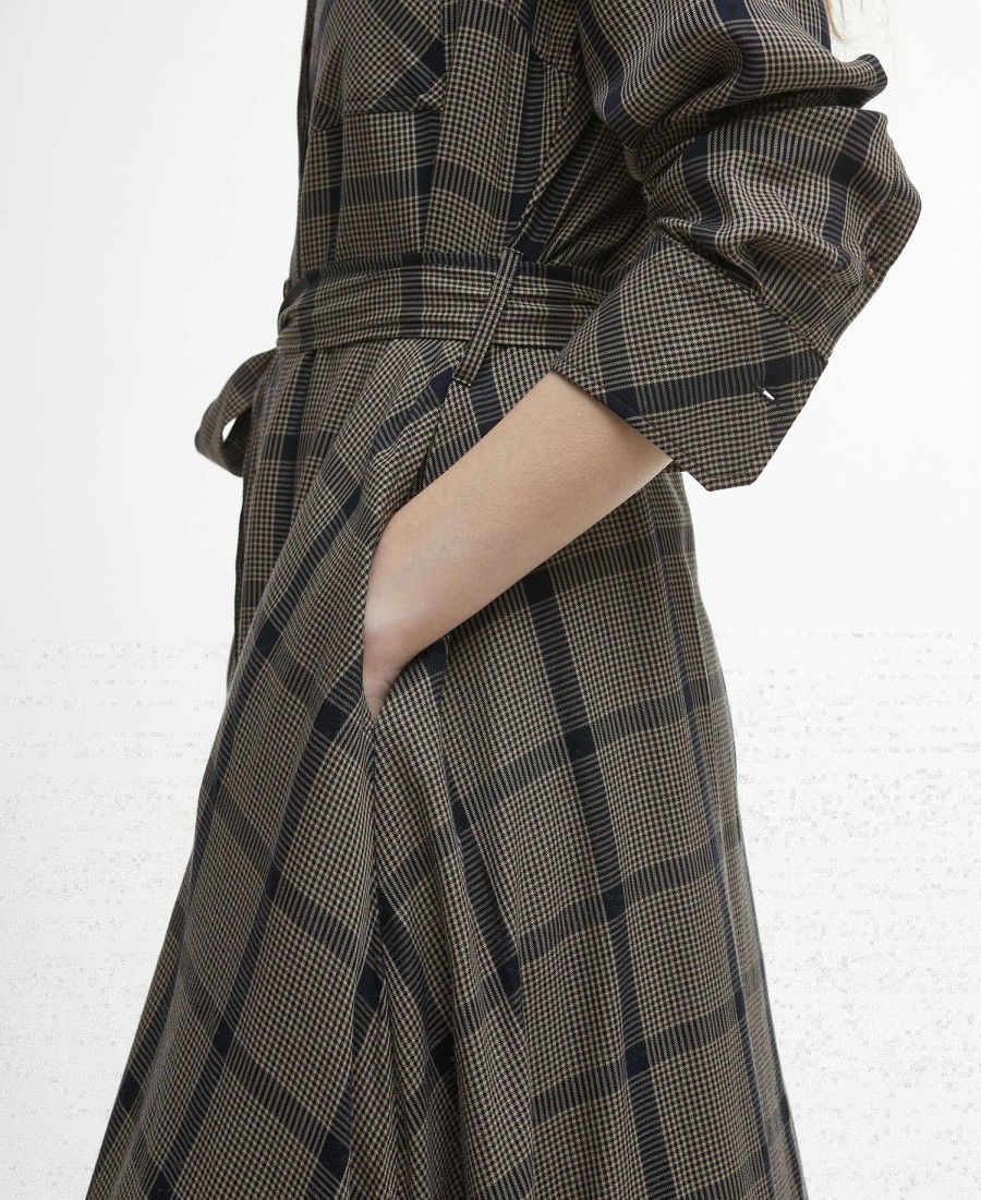 claudia geruite midi-jurk