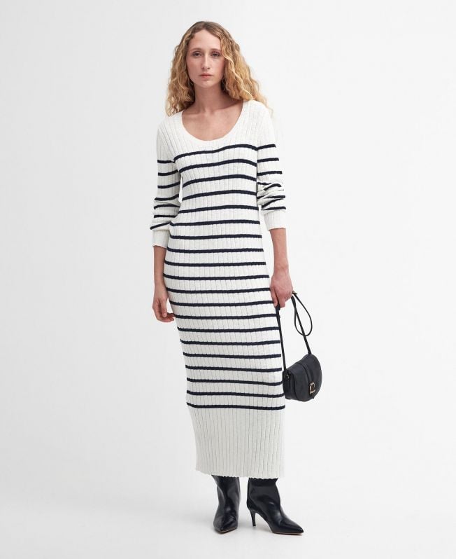 raya gestreepte midi-jurk