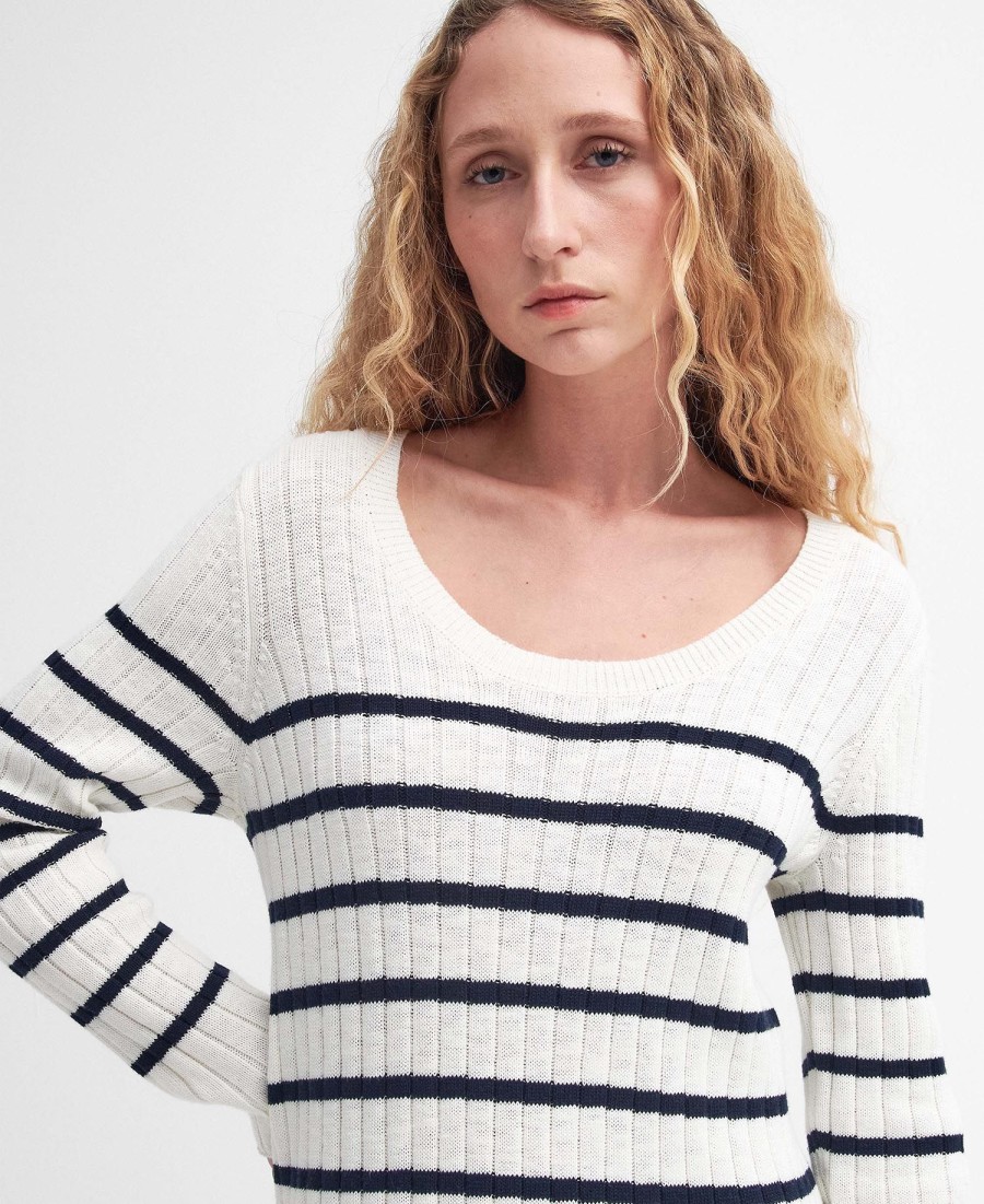 raya gestreepte midi-jurk
