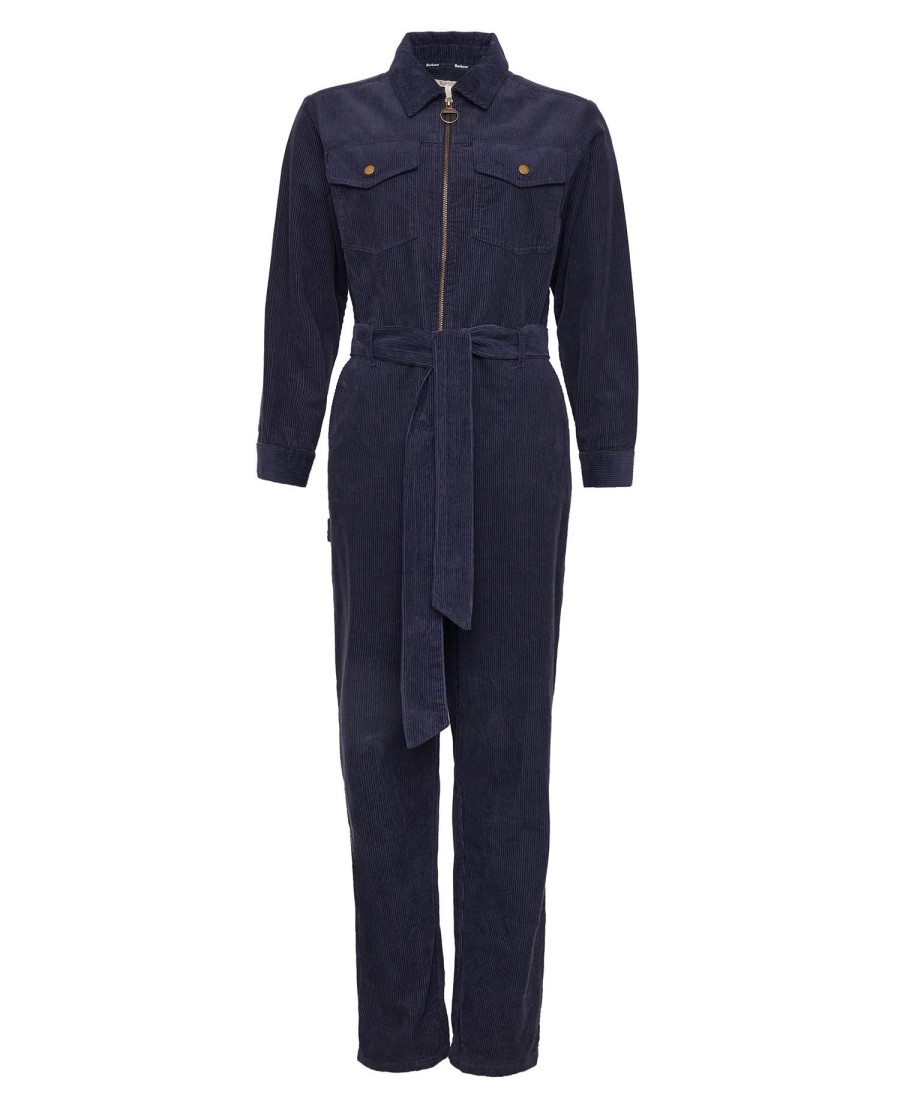 amberkleurige velours jumpsuit