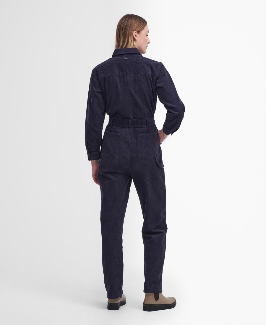amberkleurige velours jumpsuit