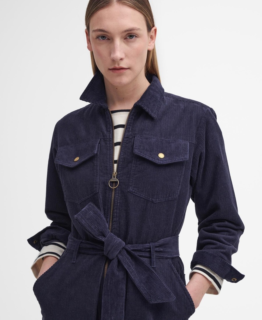 amberkleurige velours jumpsuit
