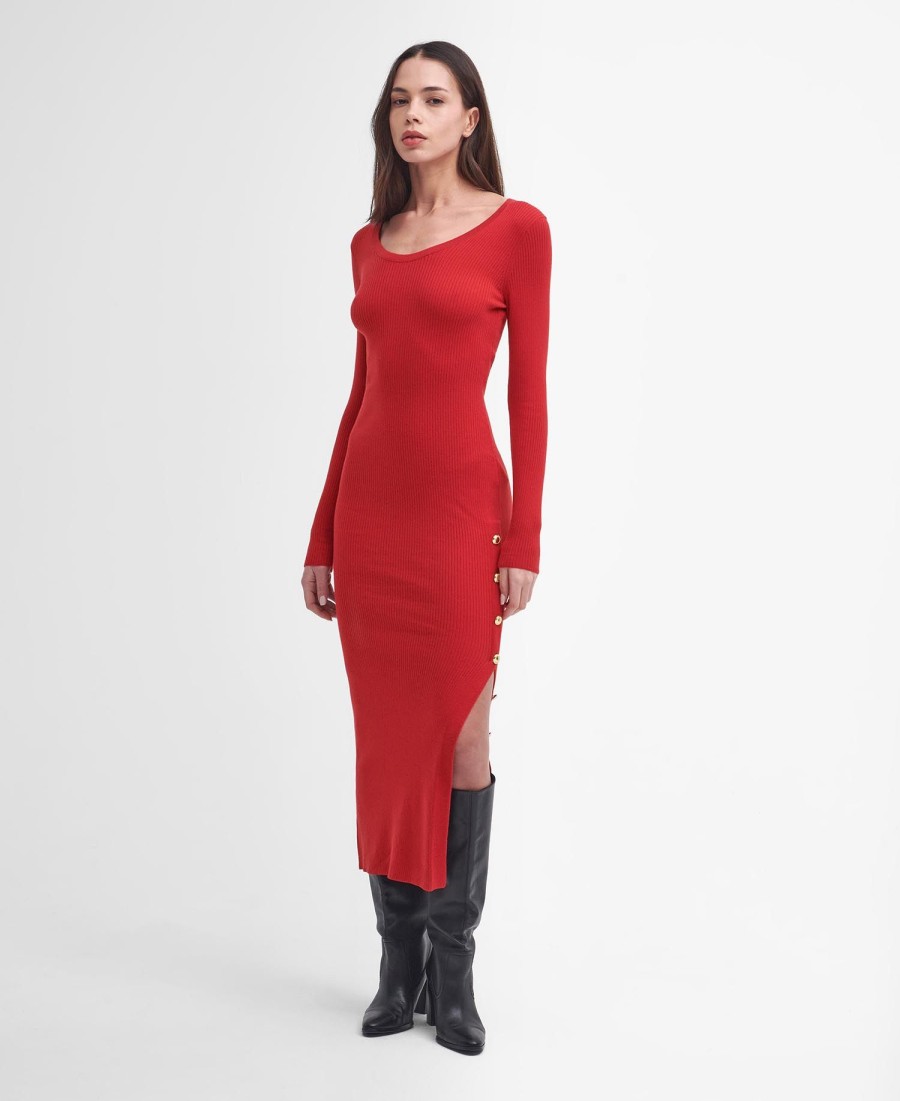 laia gebreide midi-jurk