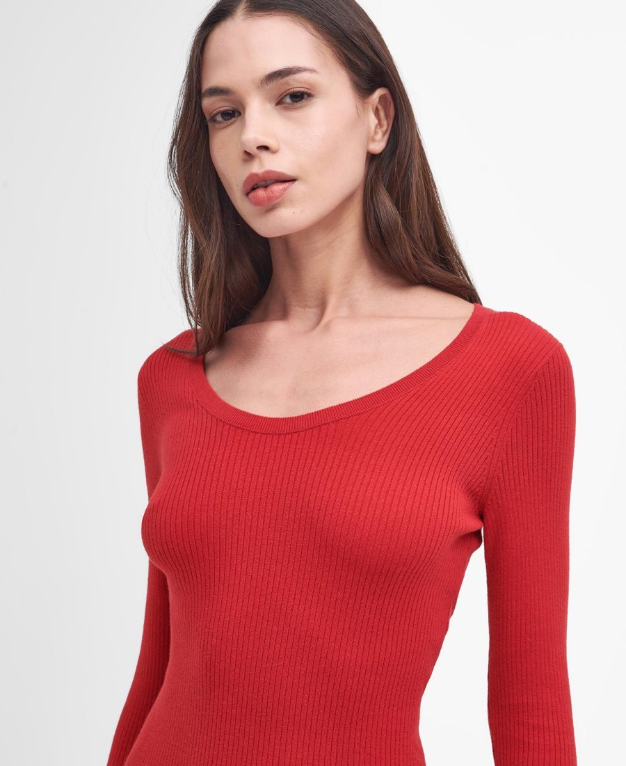 laia gebreide midi-jurk