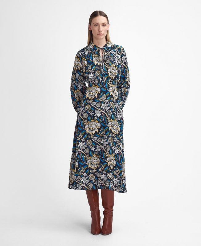 barbour x william morris gallery rendall midi-jurk