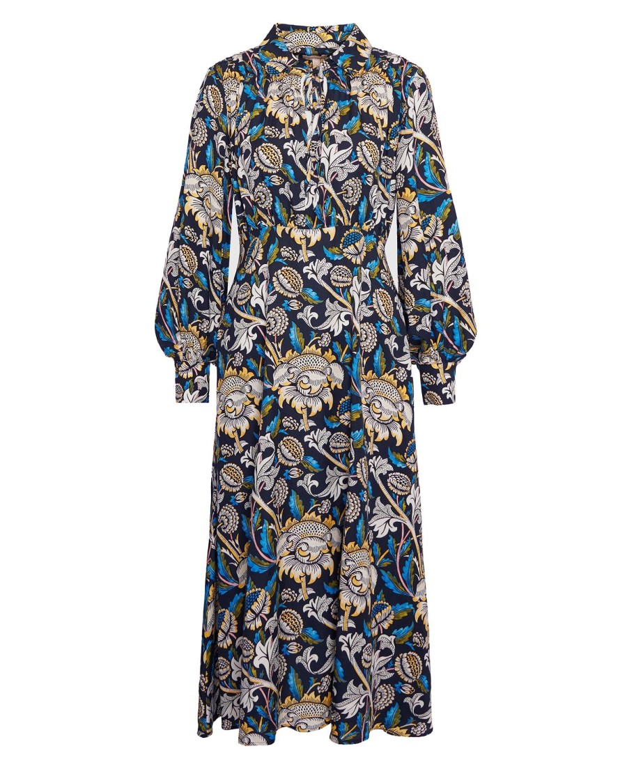barbour x william morris gallery rendall midi-jurk