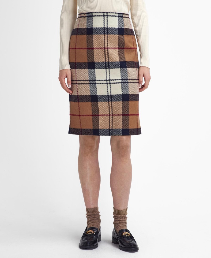 rosa tartan midi rok