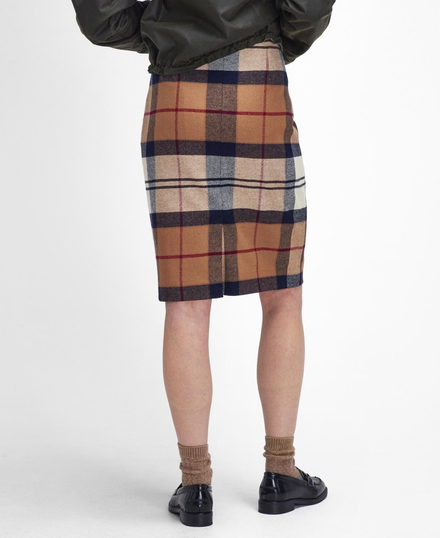 rosa tartan midi rok