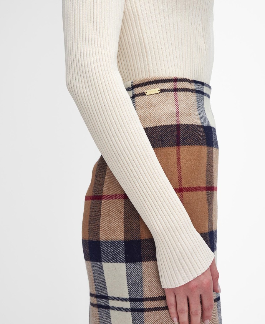 rosa tartan midi rok