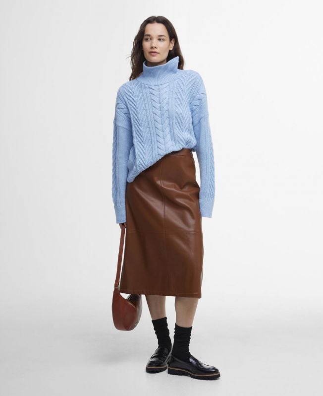 shelby midi-rok van imitatieleer