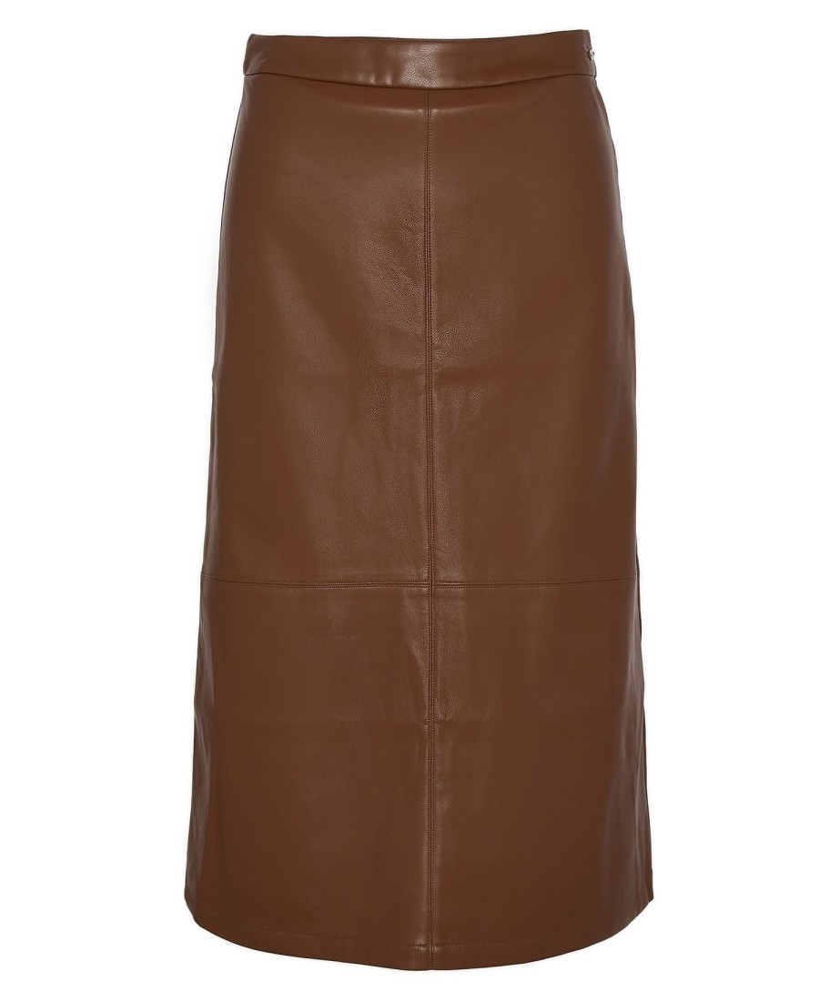 shelby midi-rok van imitatieleer