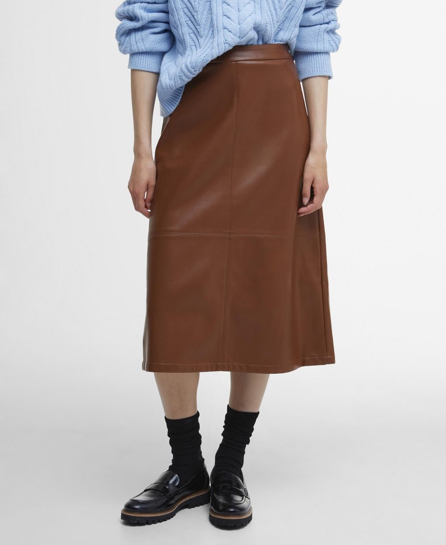 shelby midi-rok van imitatieleer