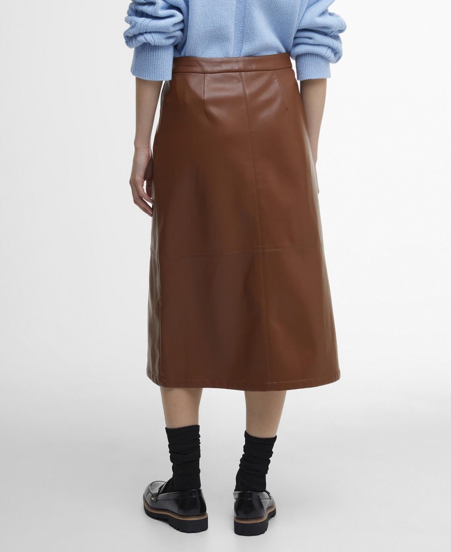 shelby midi-rok van imitatieleer