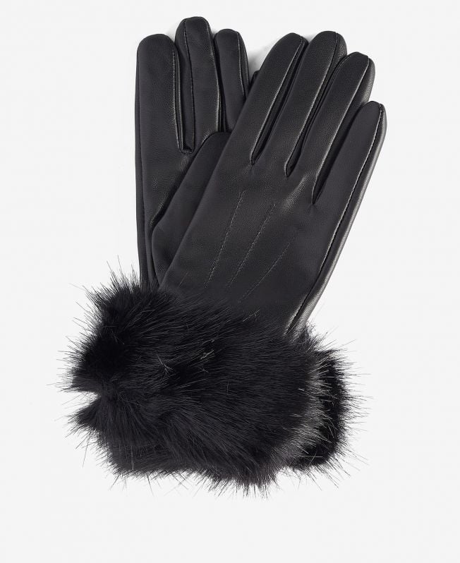 leren handschoenen met imitatiebont