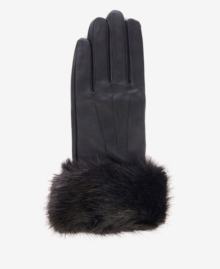 leren handschoenen met imitatiebont