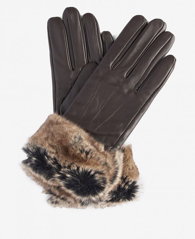 leren handschoenen met imitatiebont