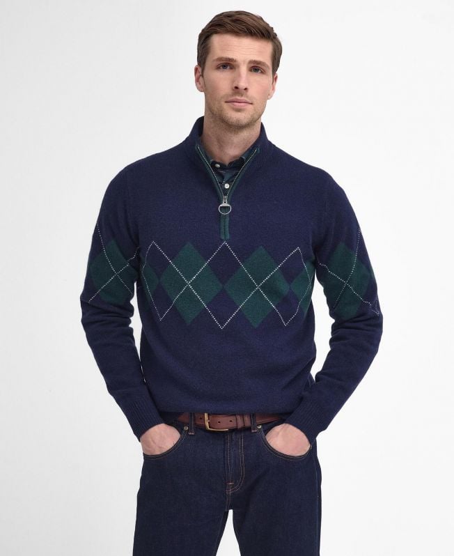 hartfield argyll half zip jumper