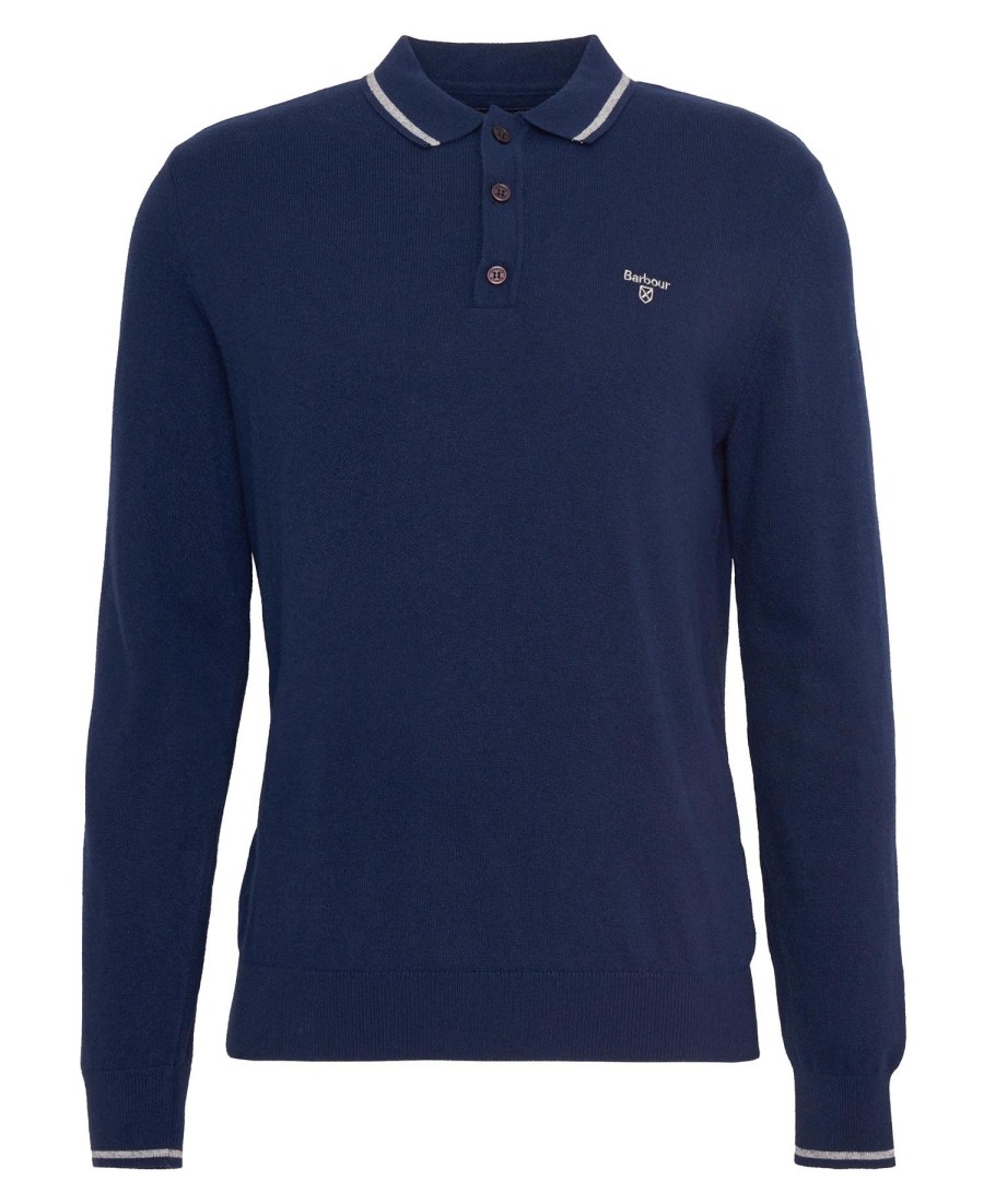 nocton gebreide polo met lange mouwen