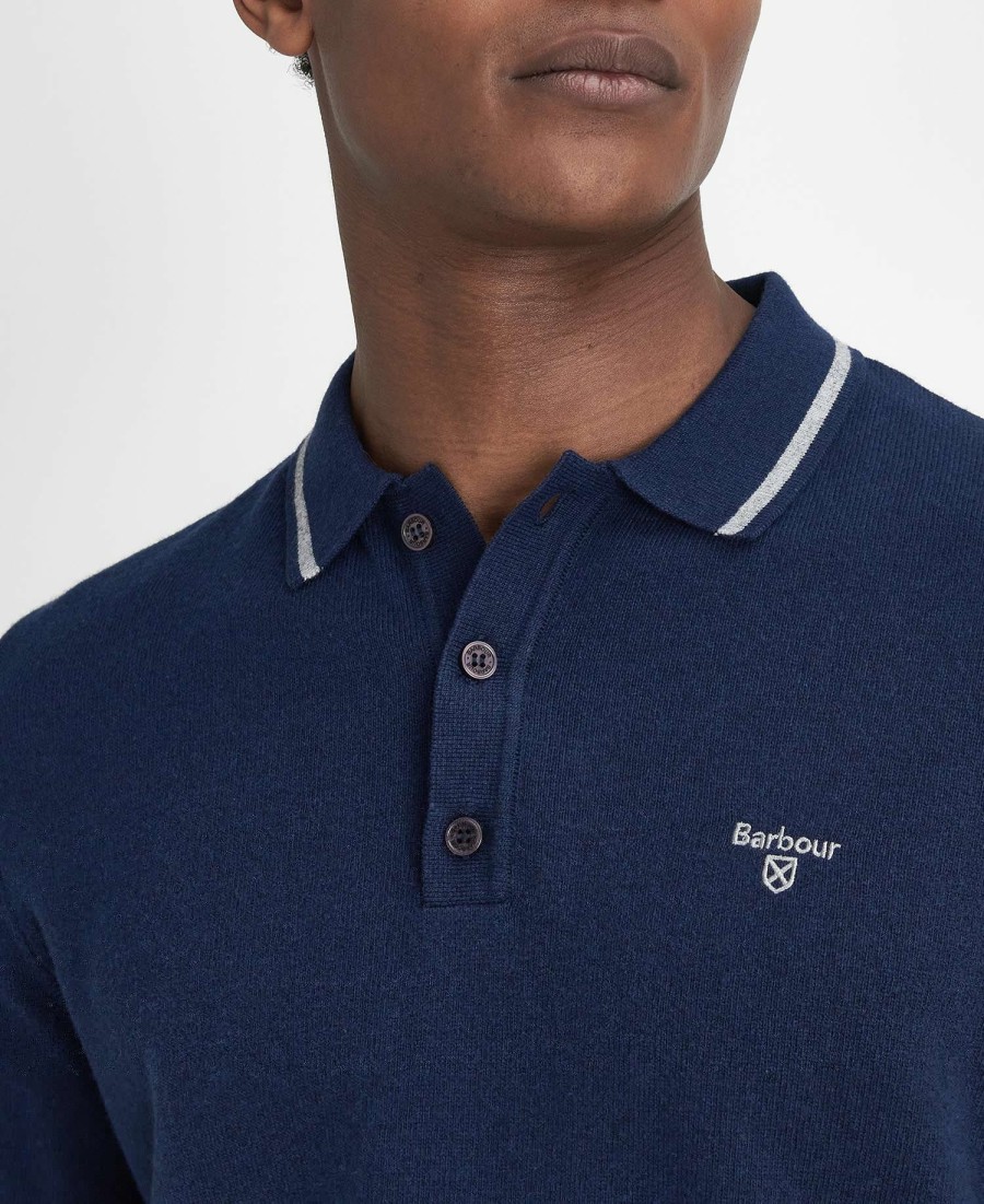nocton gebreide polo met lange mouwen