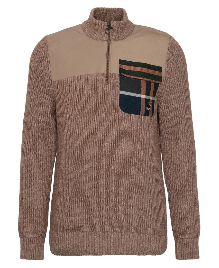 barbour x baracuta miller trui met halve rits