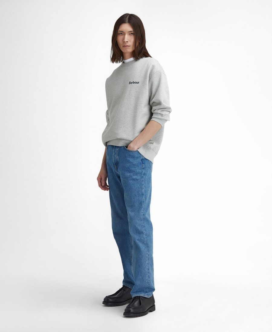nicholas oversized trui met ronde hals en geborstelde afwerking