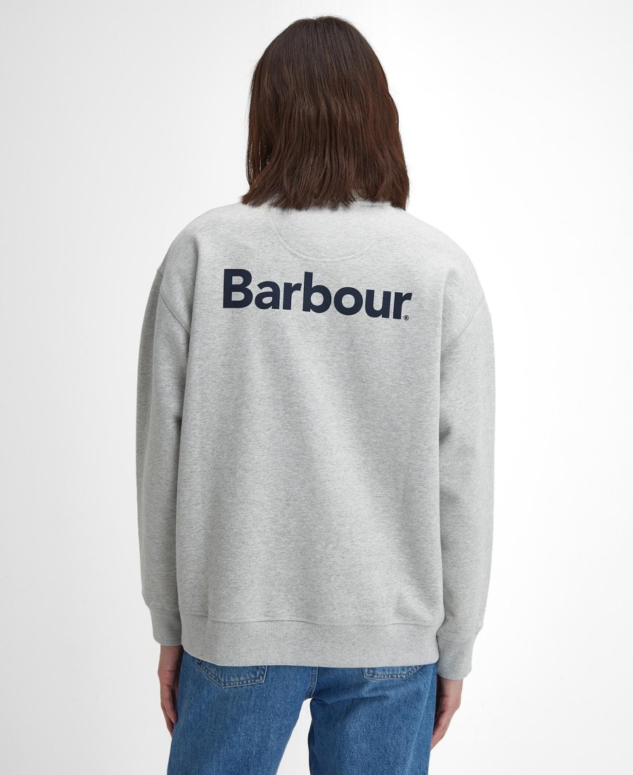 nicholas oversized trui met ronde hals en geborstelde afwerking