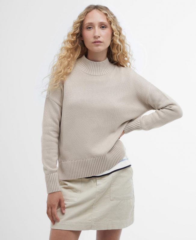 sandy high-neck jumper