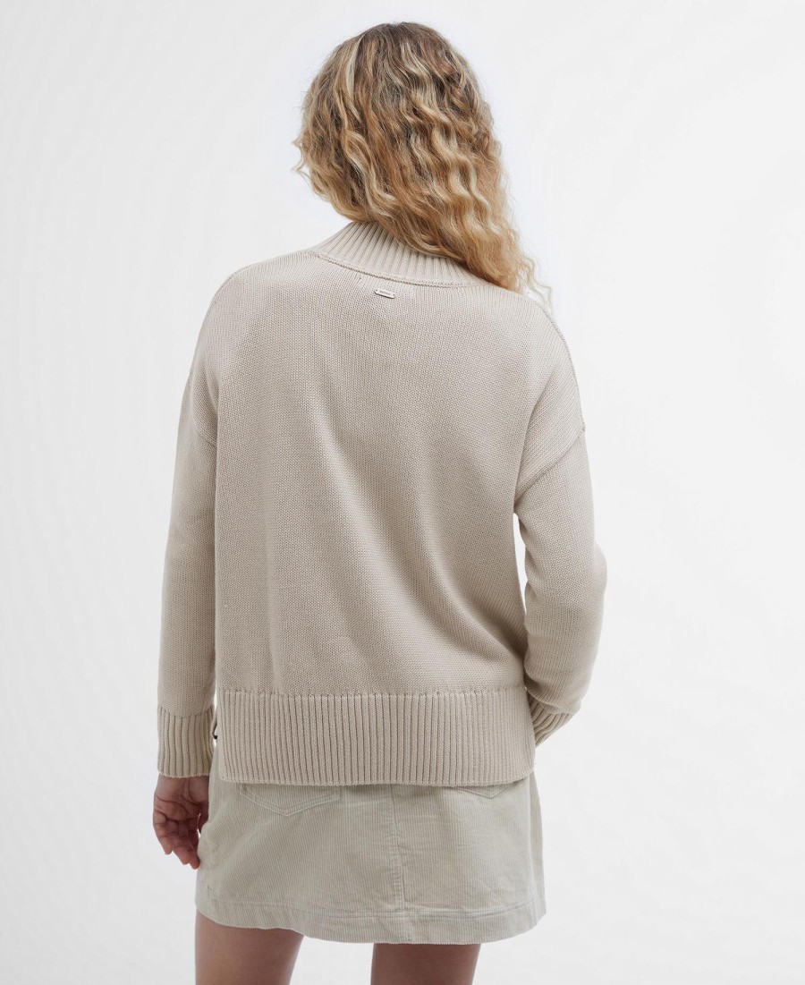 sandy high-neck jumper
