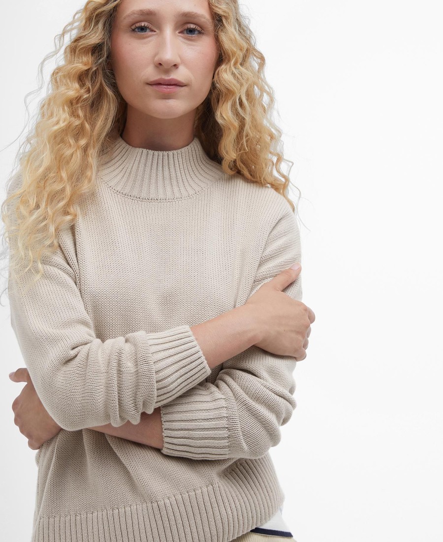 sandy high-neck jumper