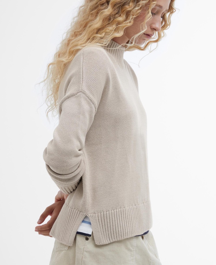 sandy high-neck jumper