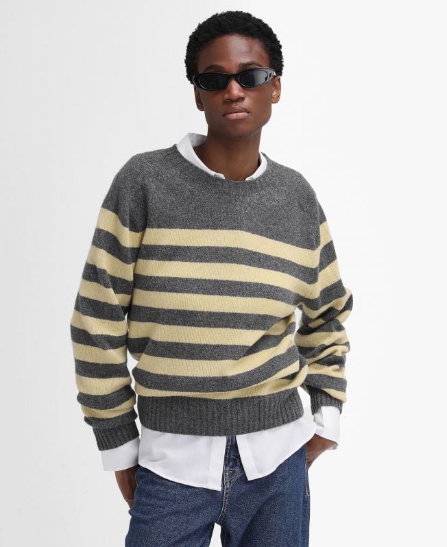 barbour the edit by alexa dominic gestreepte v-hals trui