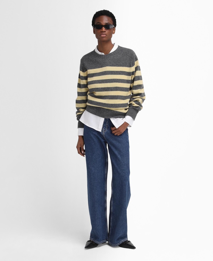 barbour the edit by alexa dominic gestreepte v-hals trui
