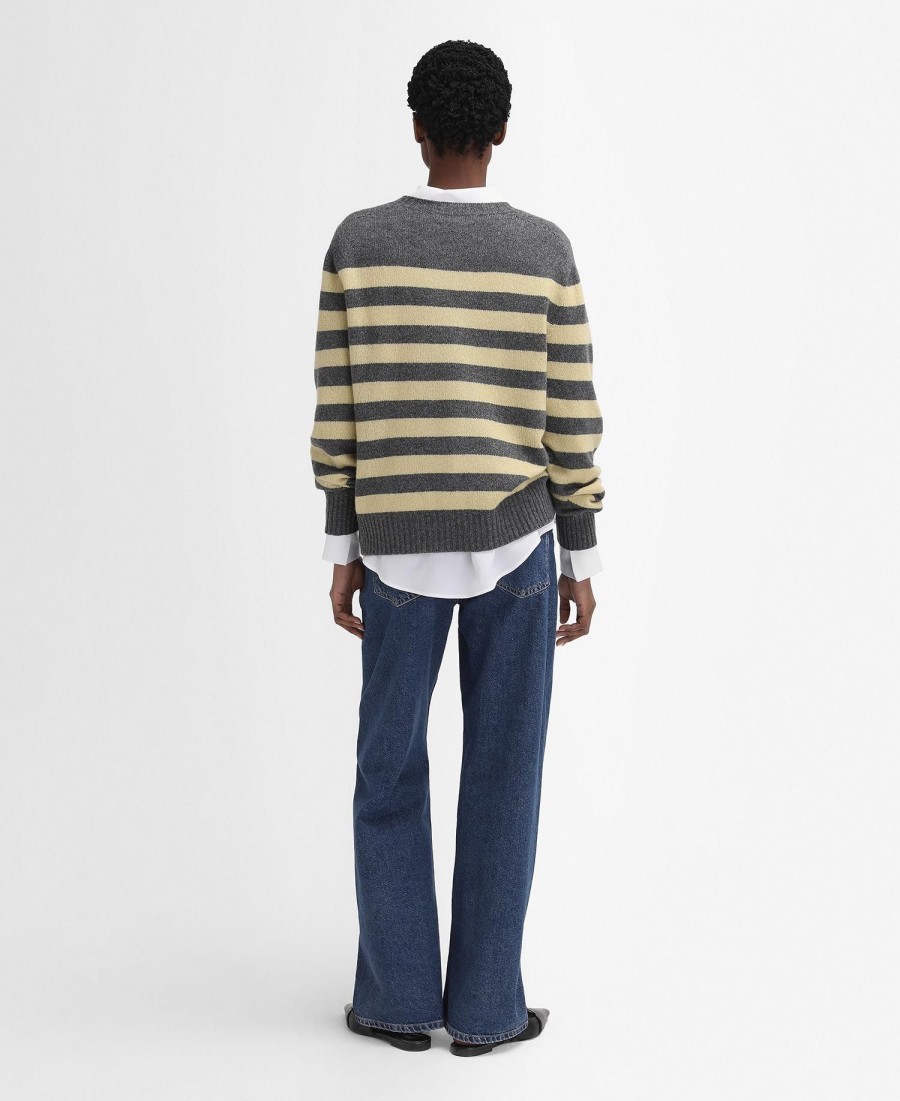 barbour the edit by alexa dominic gestreepte v-hals trui