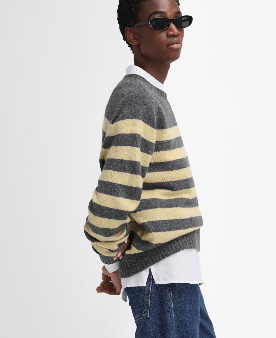 barbour the edit by alexa dominic gestreepte v-hals trui