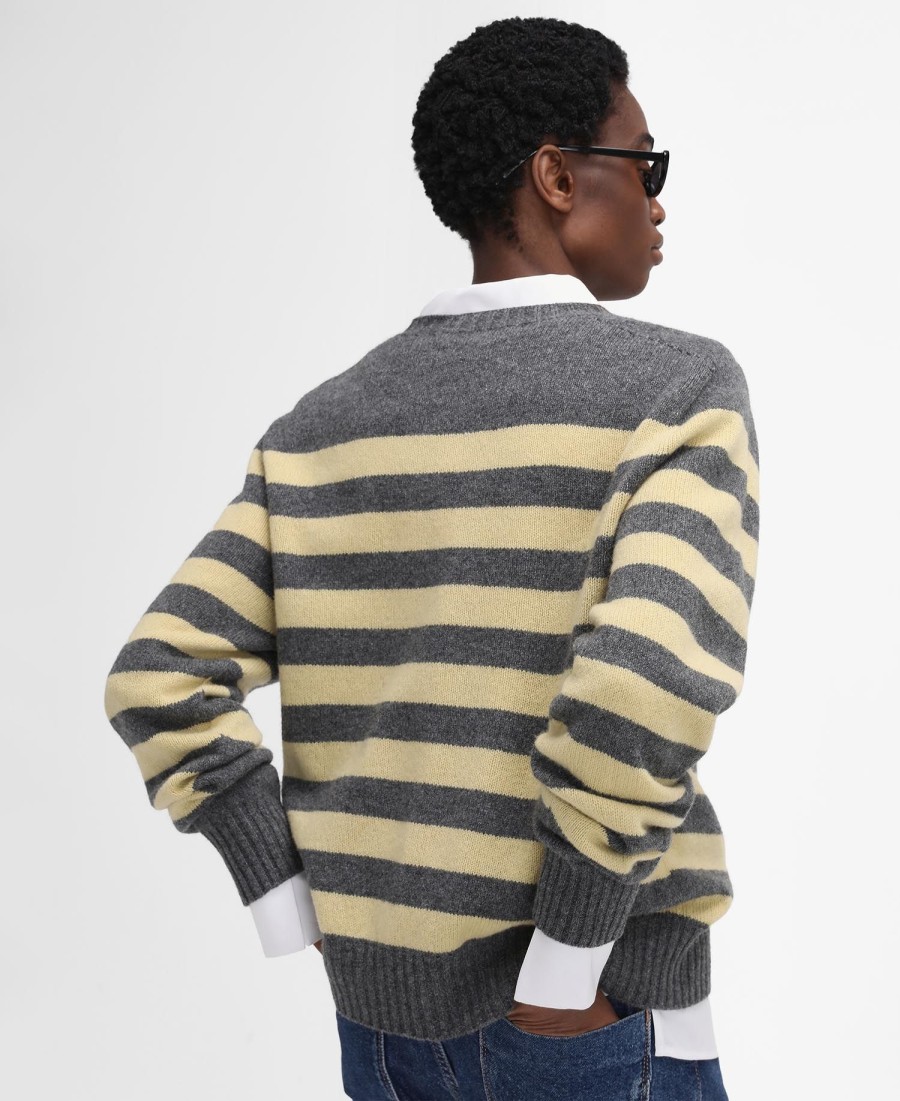 barbour the edit by alexa dominic gestreepte v-hals trui