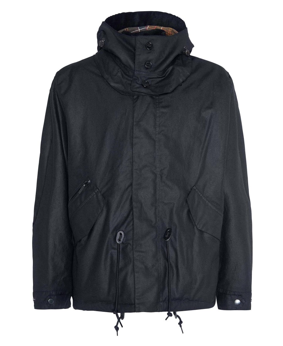 korte parka met winddichte waxlaag