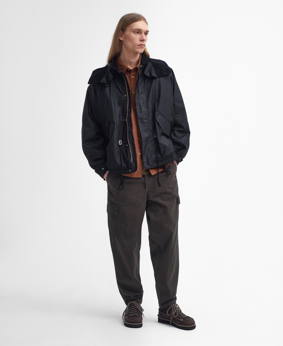 korte parka met winddichte waxlaag