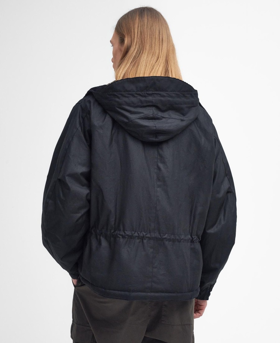korte parka met winddichte waxlaag