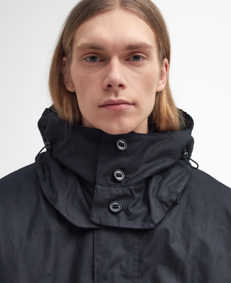 korte parka met winddichte waxlaag