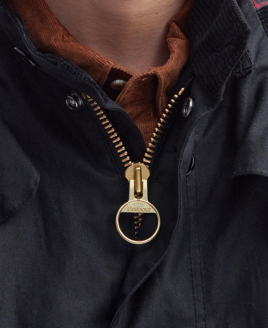 korte parka met winddichte waxlaag