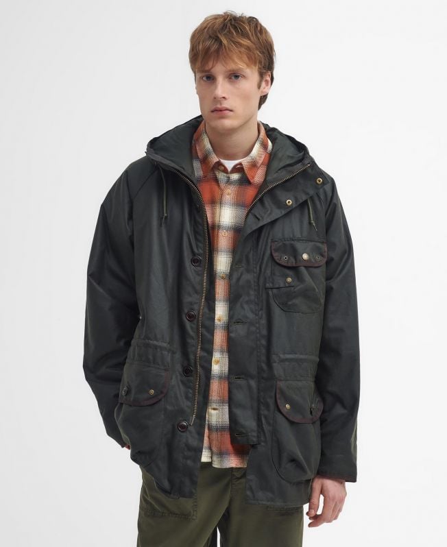parka-jas met gewaxte afwerking