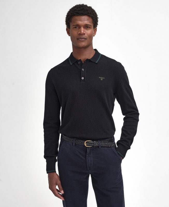 nocton gebreide polo met lange mouwen