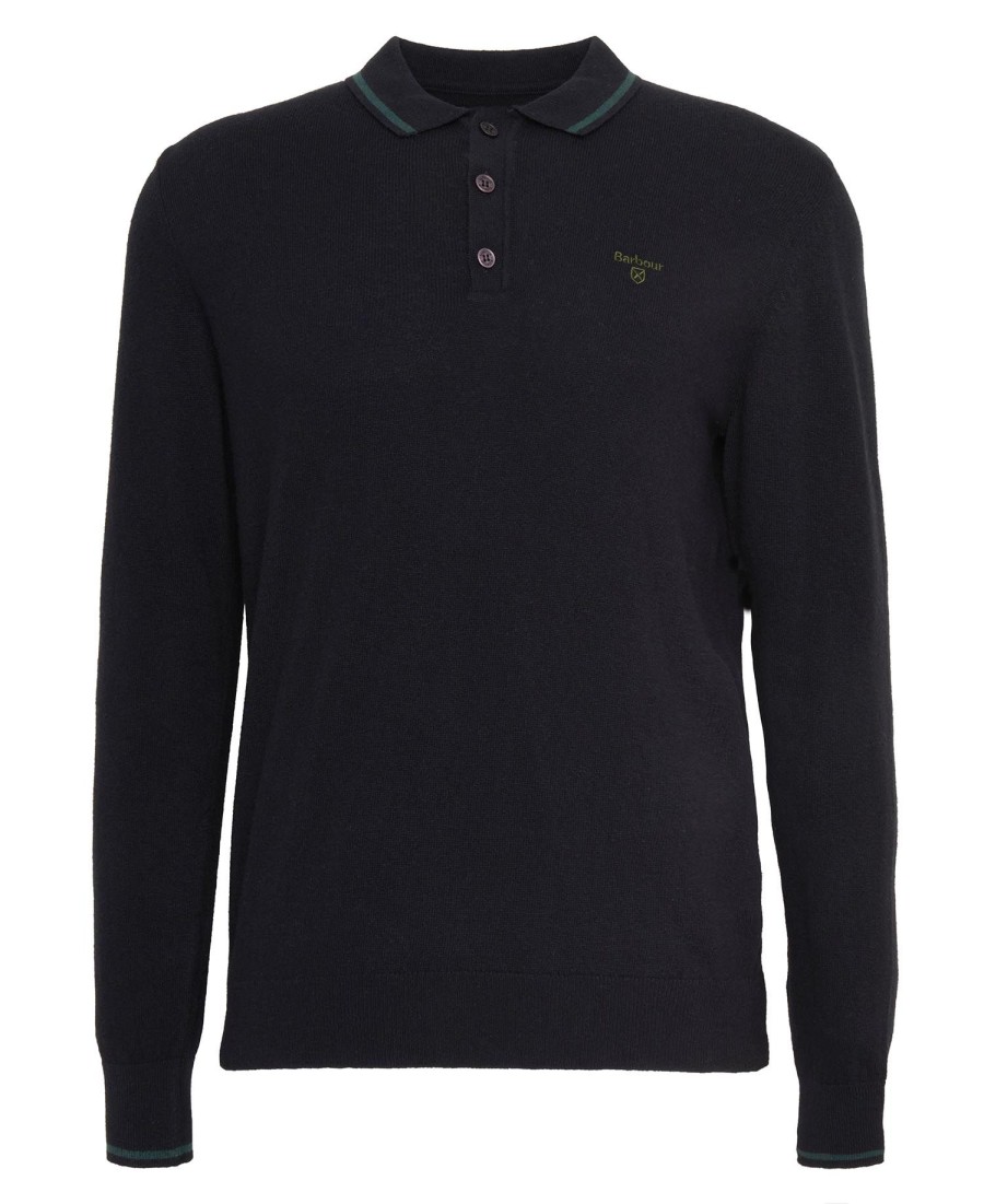 nocton gebreide polo met lange mouwen